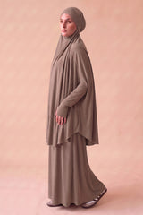 Tie Back Jilbab Prayer Set Sleeves - Light Shades