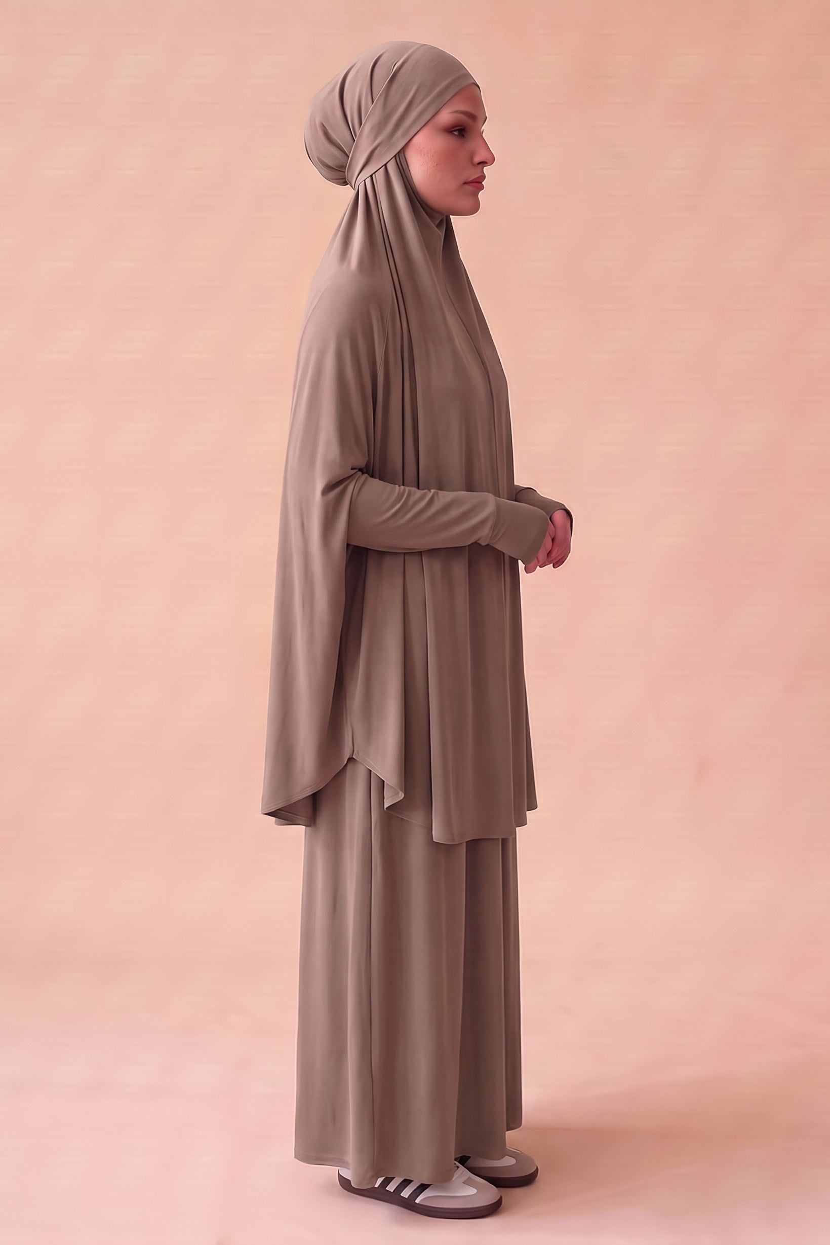 Tie Back Jilbab Prayer Set Sleeves - Light Shades