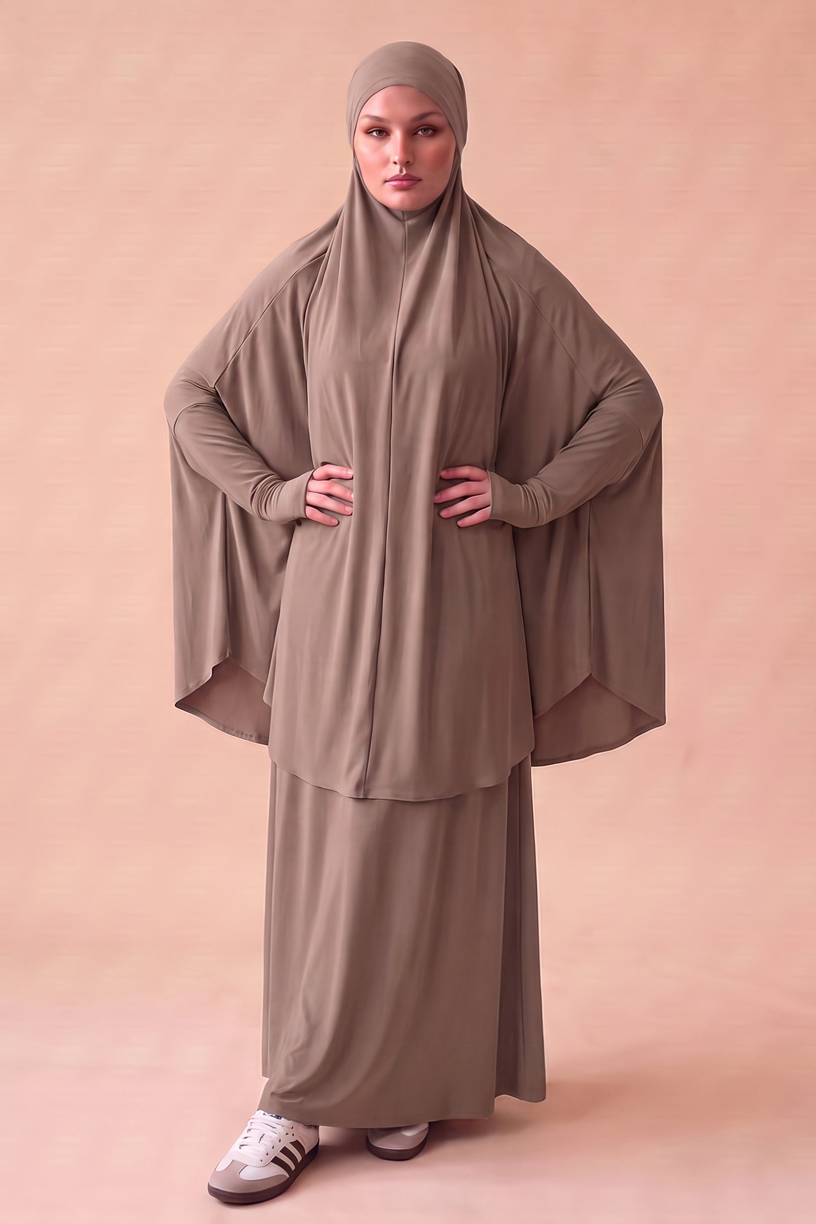 Tie Back Jilbab Prayer Set Sleeves - Light Shades