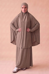 Tie Back Jilbab Prayer Set Sleeves - Light Shades