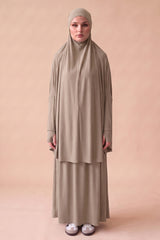 Tie Back Jilbab Prayer Set Sleeves - Light Shades