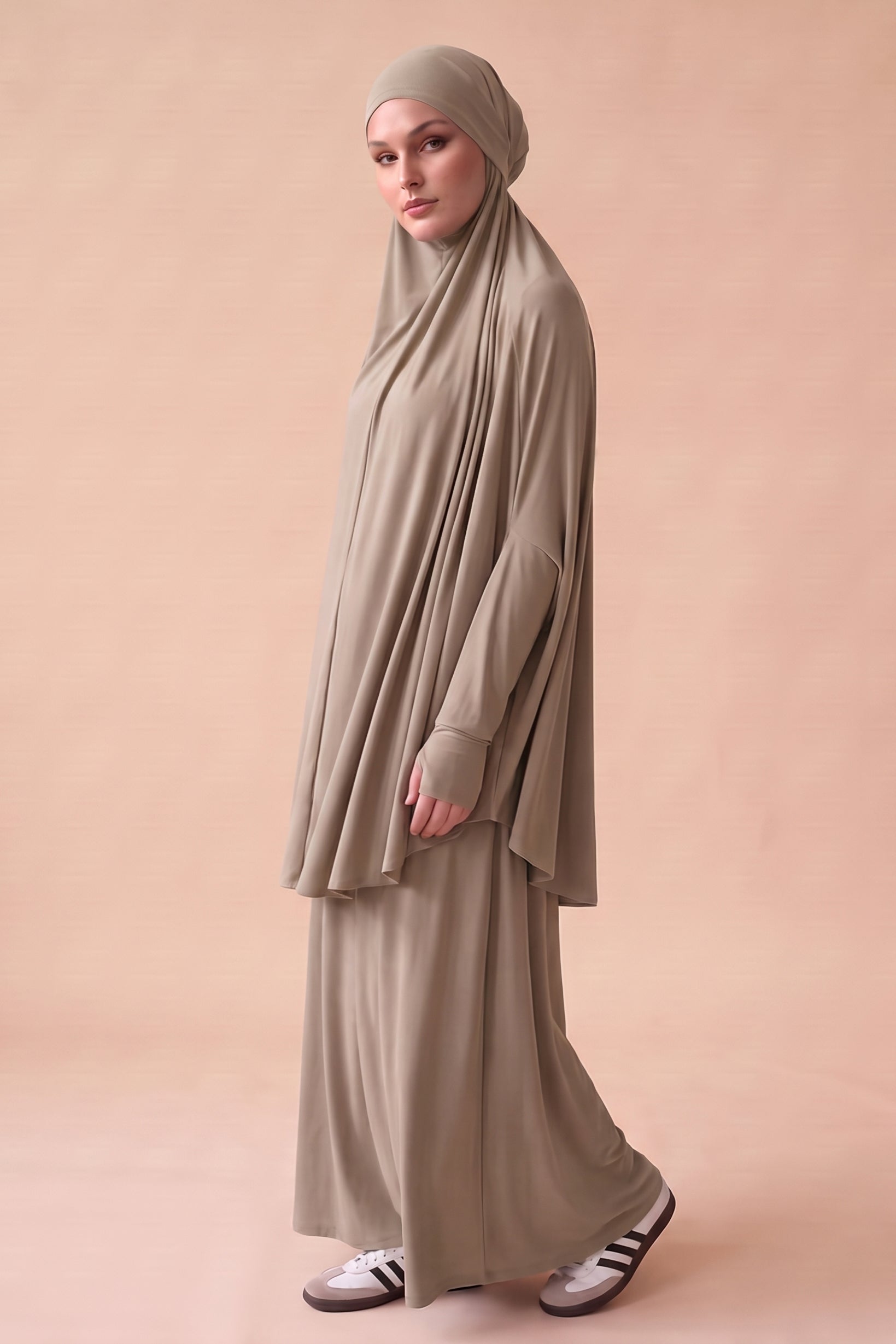Tie Back Jilbab Prayer Set Sleeves - Light Shades