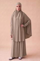 Tie Back Jilbab Prayer Set Sleeves - Light Shades