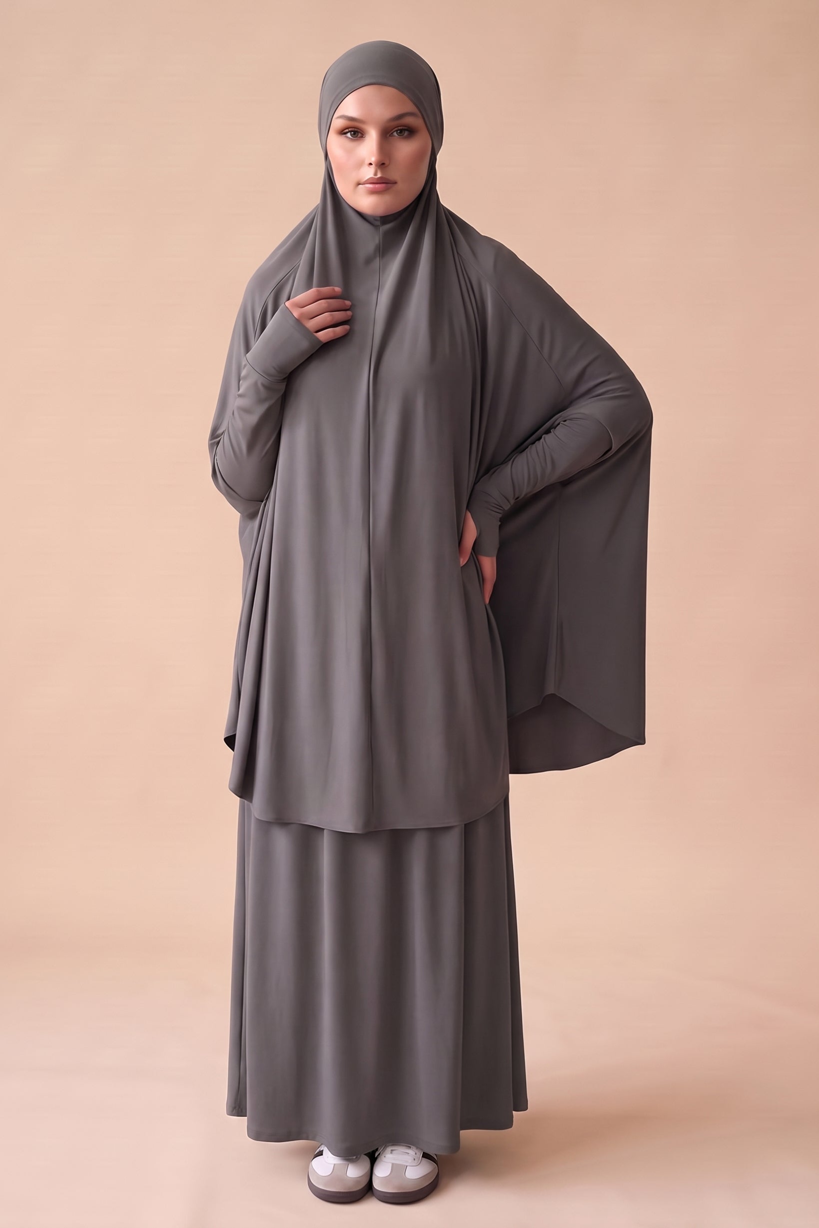 Tie Back Jilbab Prayer Set Sleeves - Dark Shades
