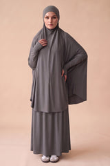 Tie Back Jilbab Prayer Set Sleeves - Dark Shades