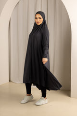 Sleeve Jilbab with Cap - Shades of Black