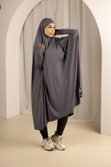 Sleeve Jilbab with Cap - Shades of Grey