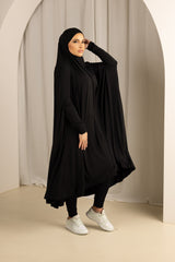 Sleeve Jilbab with Cap - Shades of Black