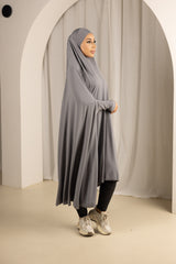Sleeve Jilbab with Cap - Shades of Grey