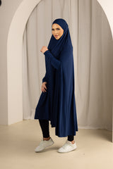 Sleeve Jilbab with Cap - Shades of Blue