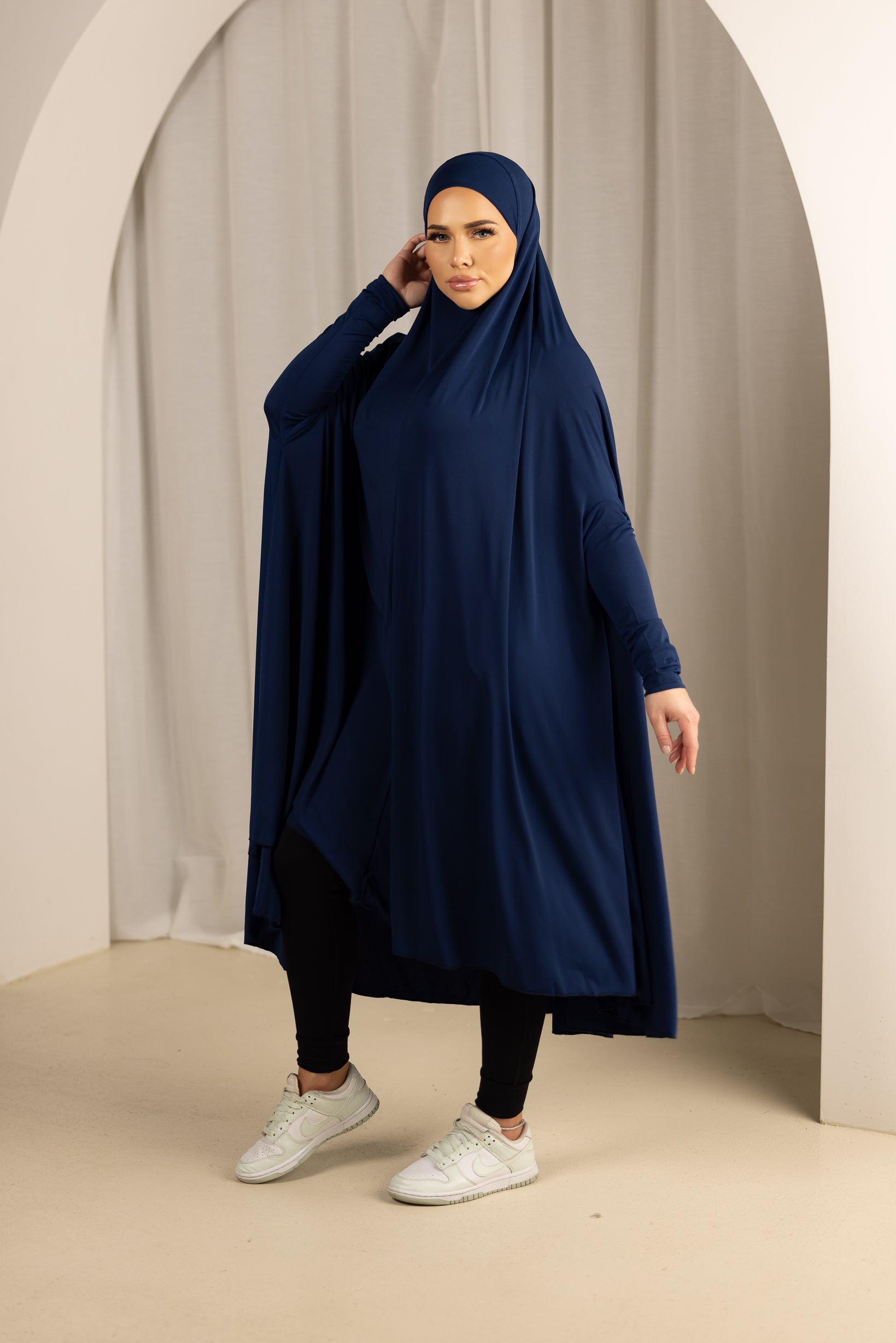 Sleeve Jilbab with Cap - Shades of Blue