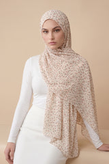 Rose Design Chiffon Scarf