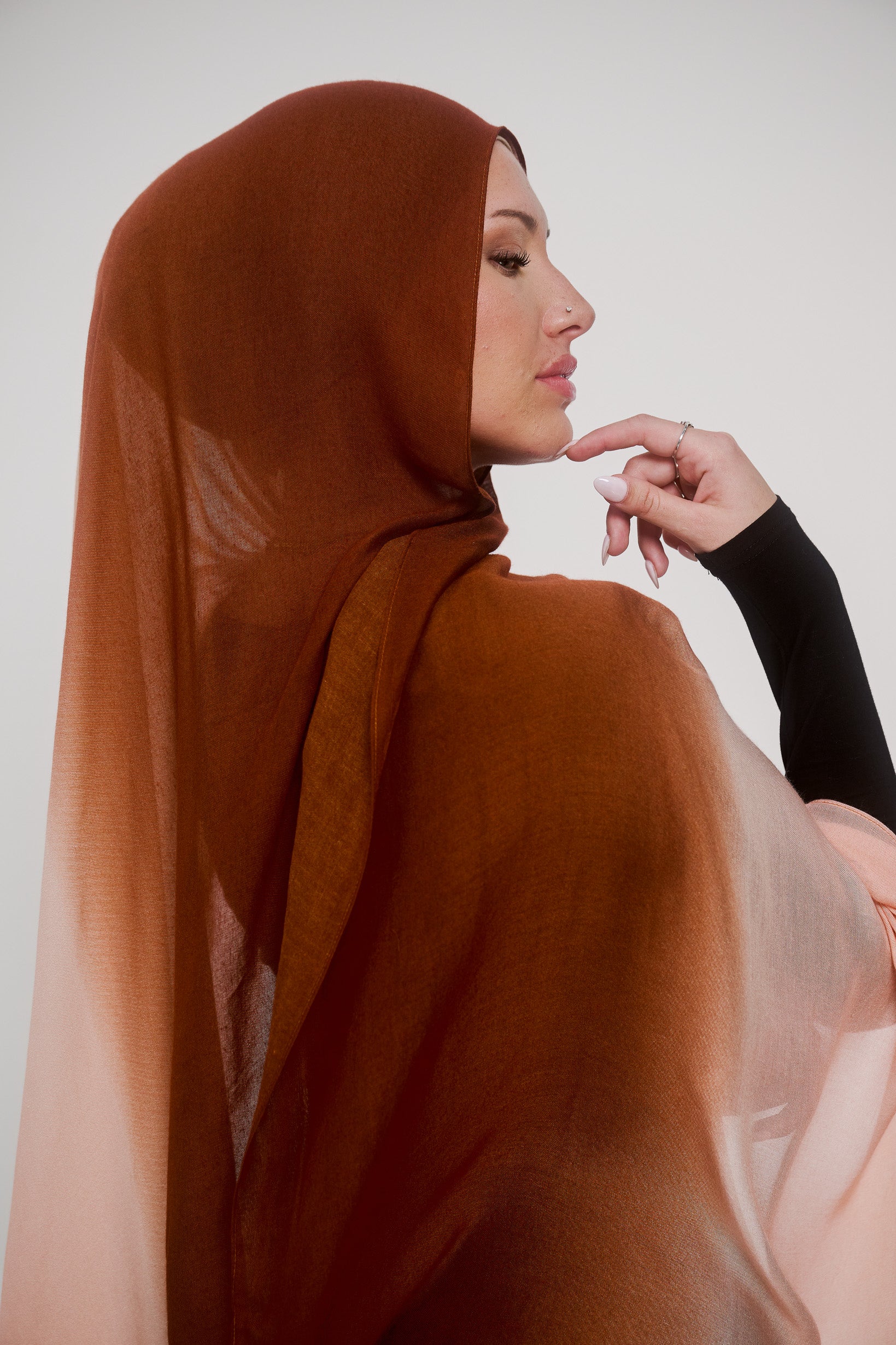 Ombre Modal Shawl - Shades of Orange