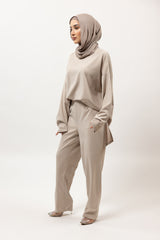 SM8401Bone-blouse-pants-set