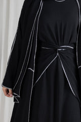 SM8627Black-dress-skirt-cardigan-set