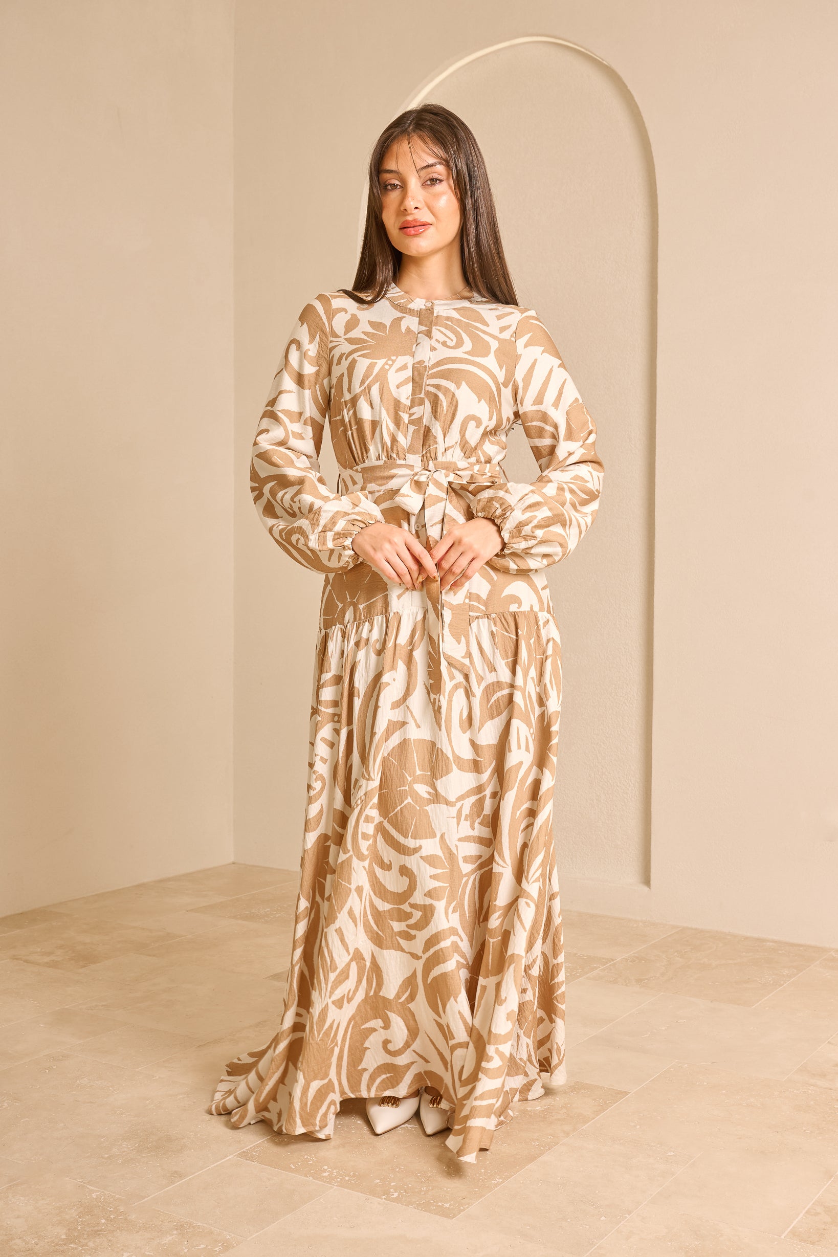 SS0132-BRO-botanical-dress