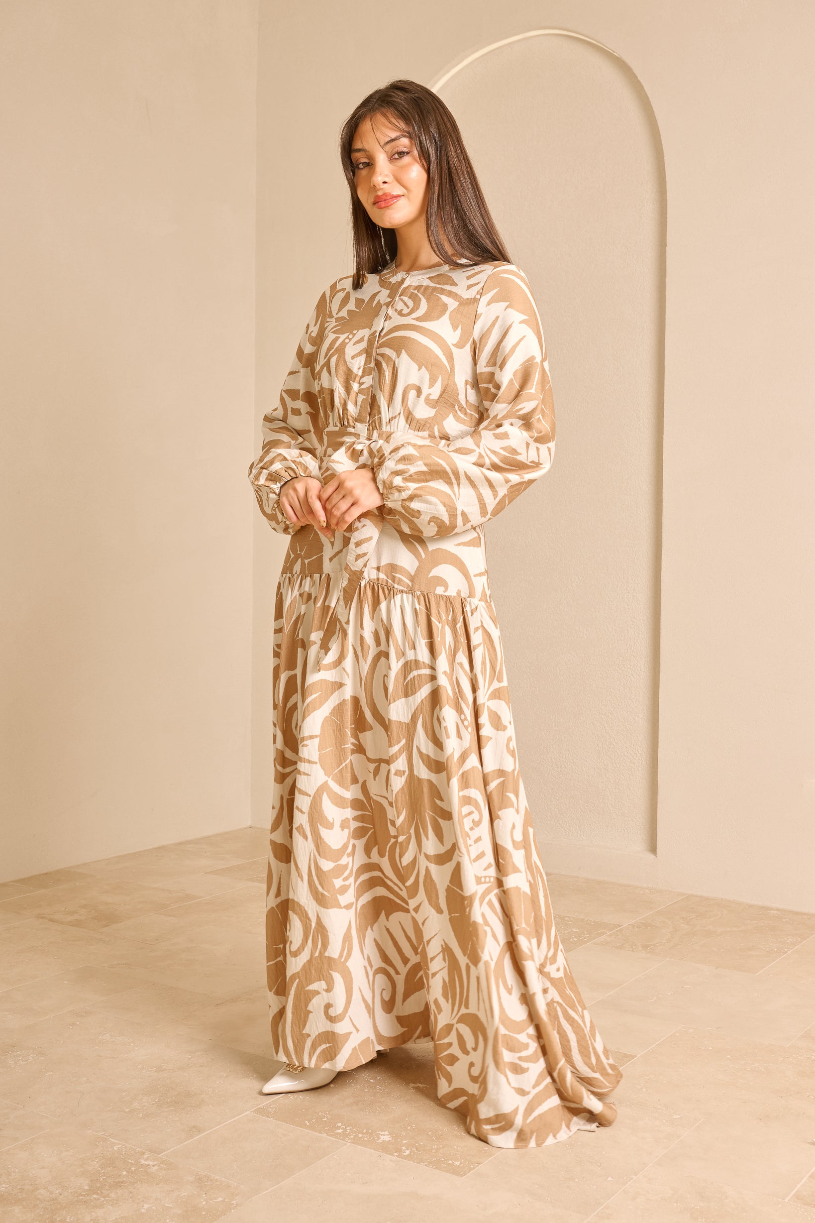 SS0132-BRO-botanical-dress