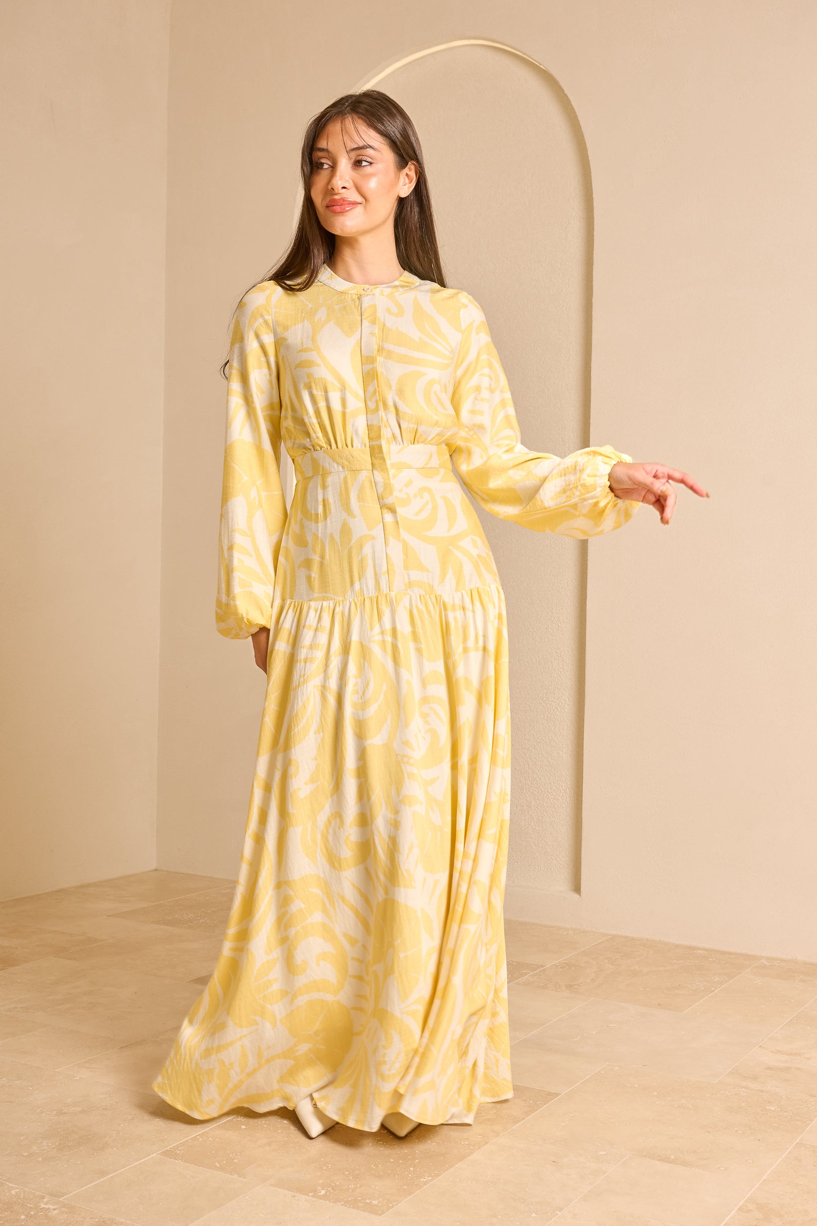 SS0132-YEL-botanical-dress