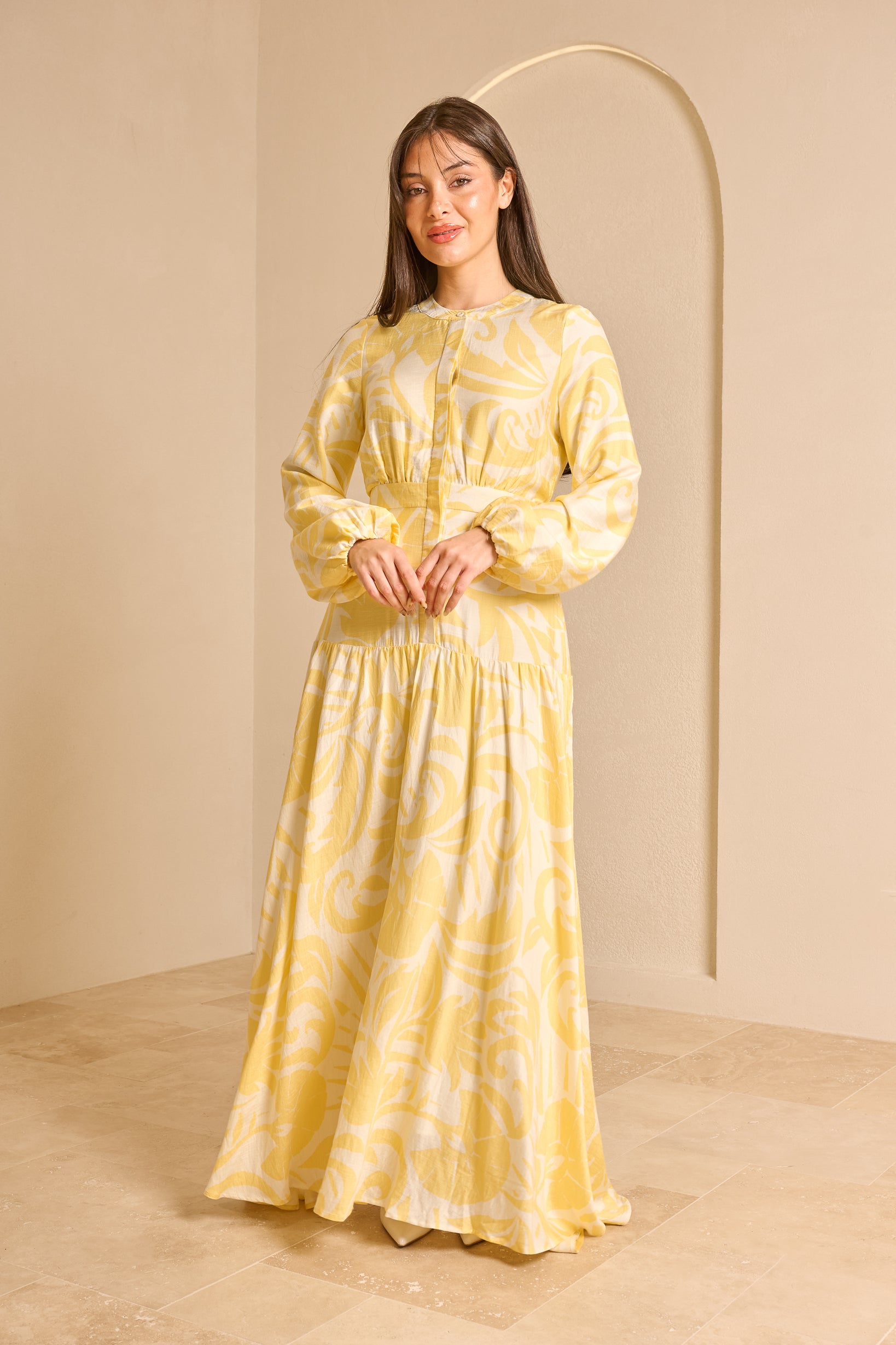 SS0132-YEL-botanical-dress