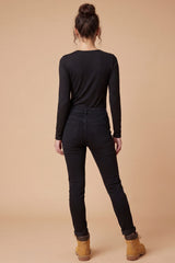 Round Neck Cotton Body Top - Dark Shades