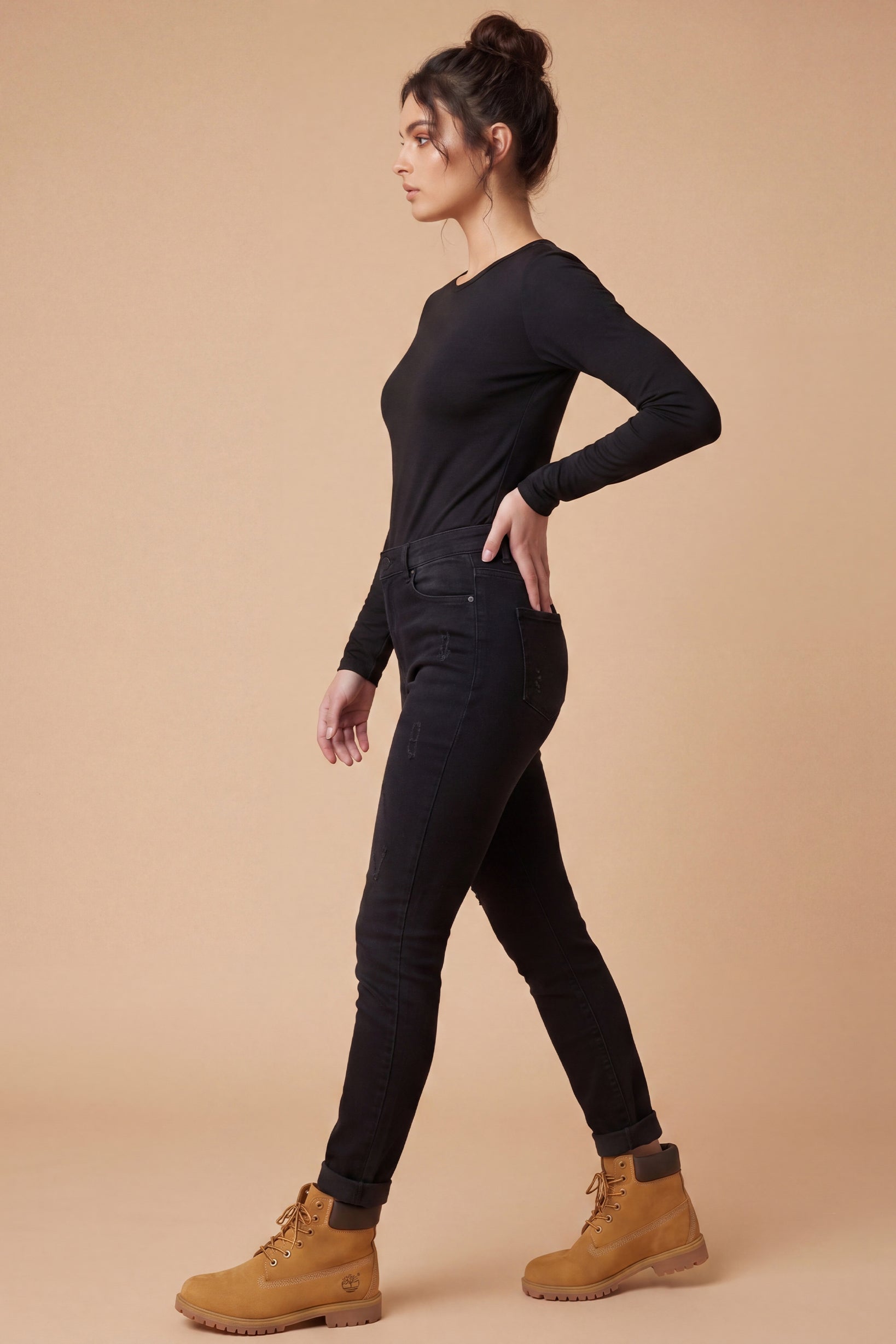 Round Neck Cotton Body Top - Dark Shades