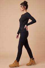 Round Neck Cotton Body Top - Dark Shades