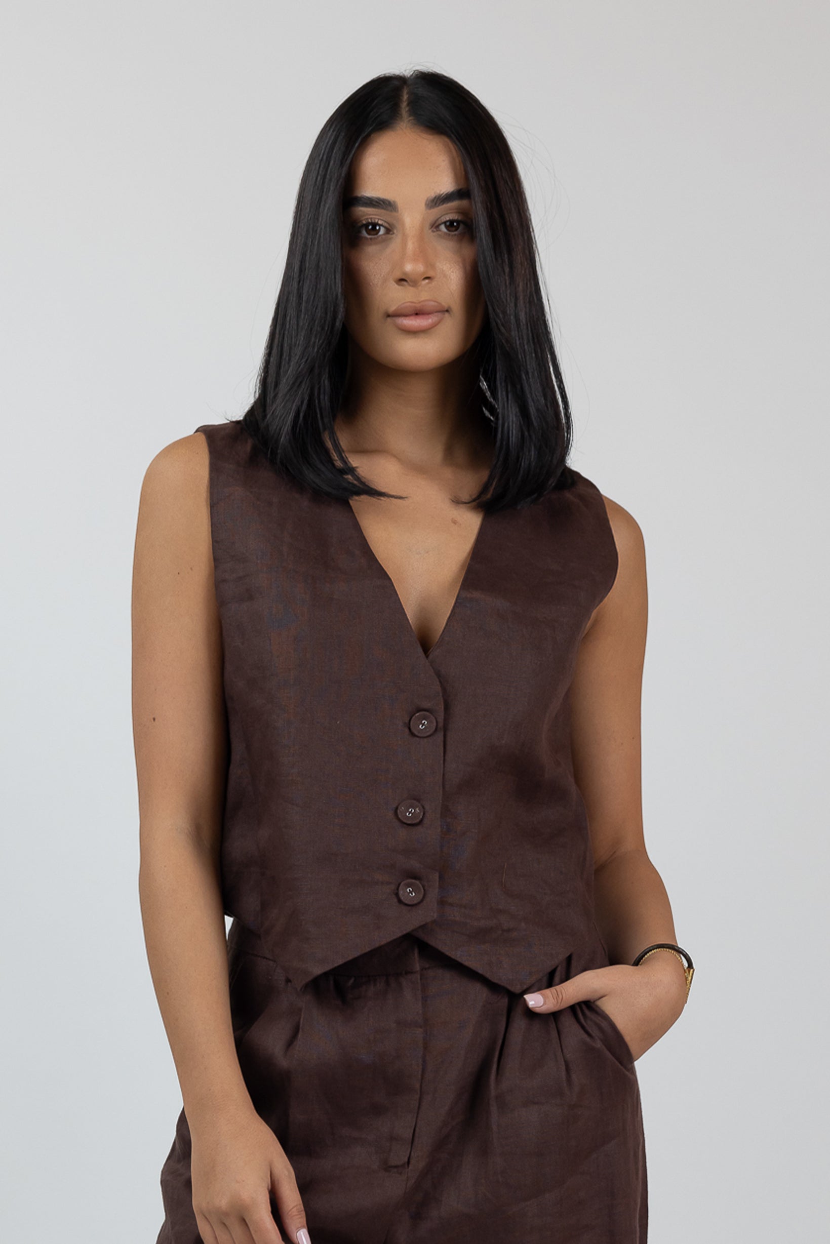 Coco 100% Linen Vest