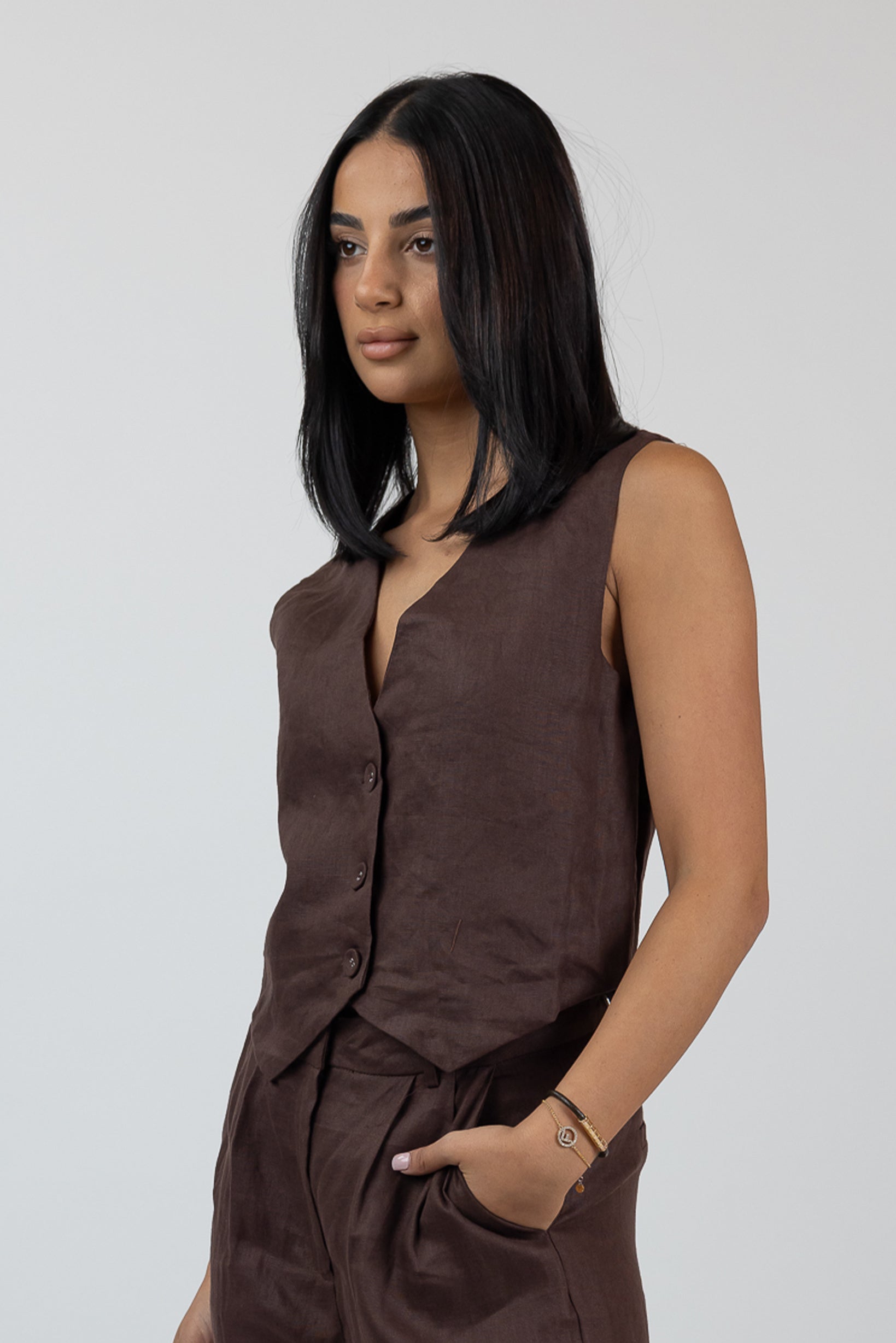 Coco 100% Linen Vest