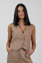 Coco 100% Linen Vest