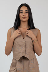 Coco 100% Linen Vest