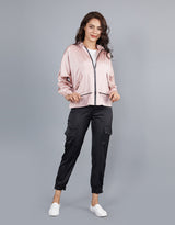 Lustrous Drawstring Satin Jacket -  Modelle