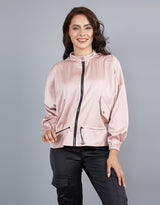 Lustrous Drawstring Satin Jacket -  Modelle