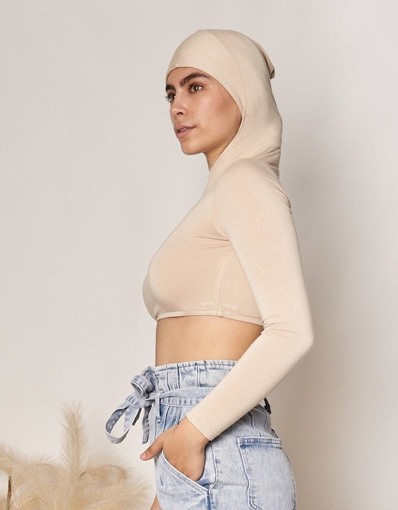Hooded Crop Body Top - Light Shades