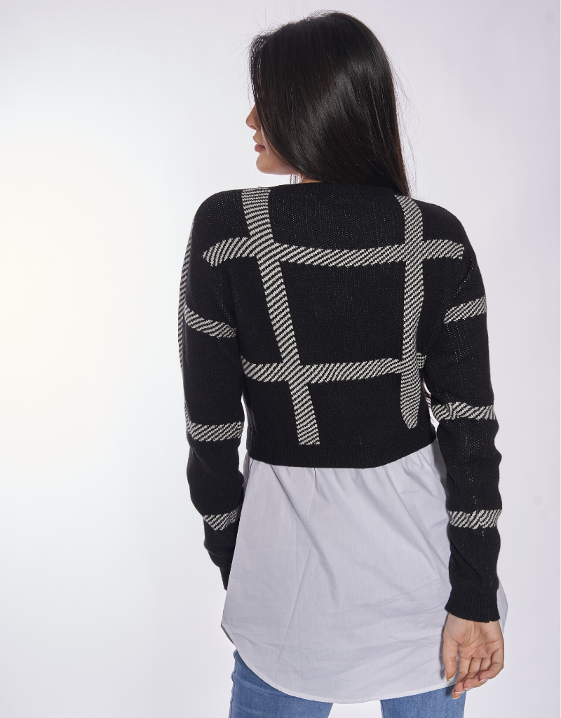 Tiana Checkered Knit Crop Top