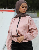 Lustrous Drawstring Satin Jacket -  Modelle