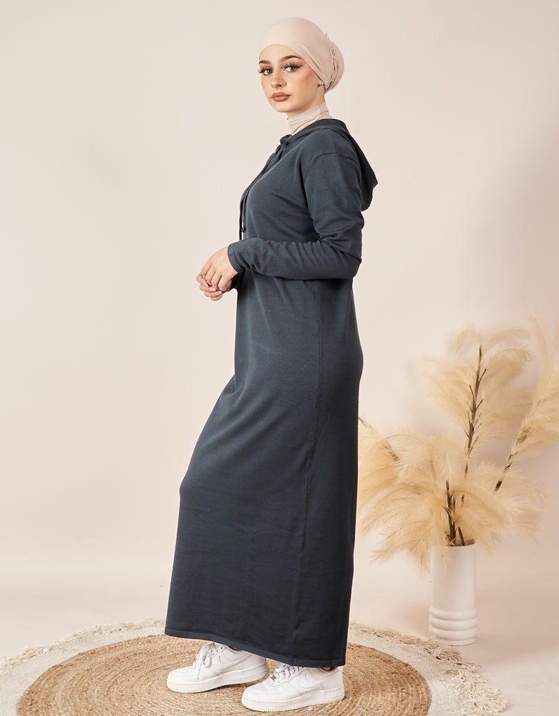 7559-Teal-knit-dress-abaya