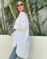 Linen V Blouse