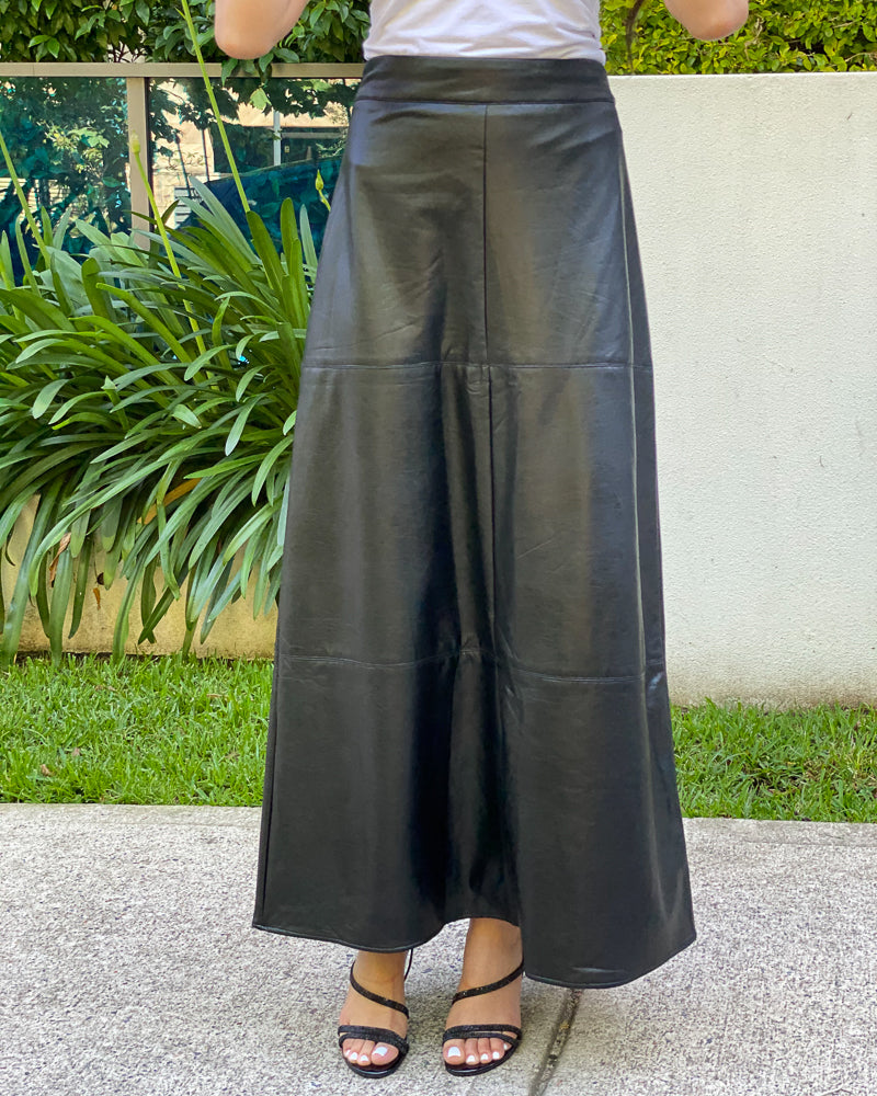 Leather A-Line Skirt