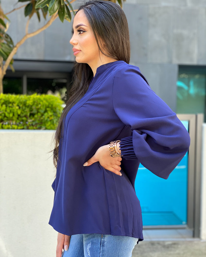 Pleated Cuff Blouse