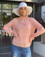 Pleated High Neck Blouse