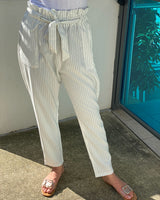 Pin Stripe Ruffle Pants