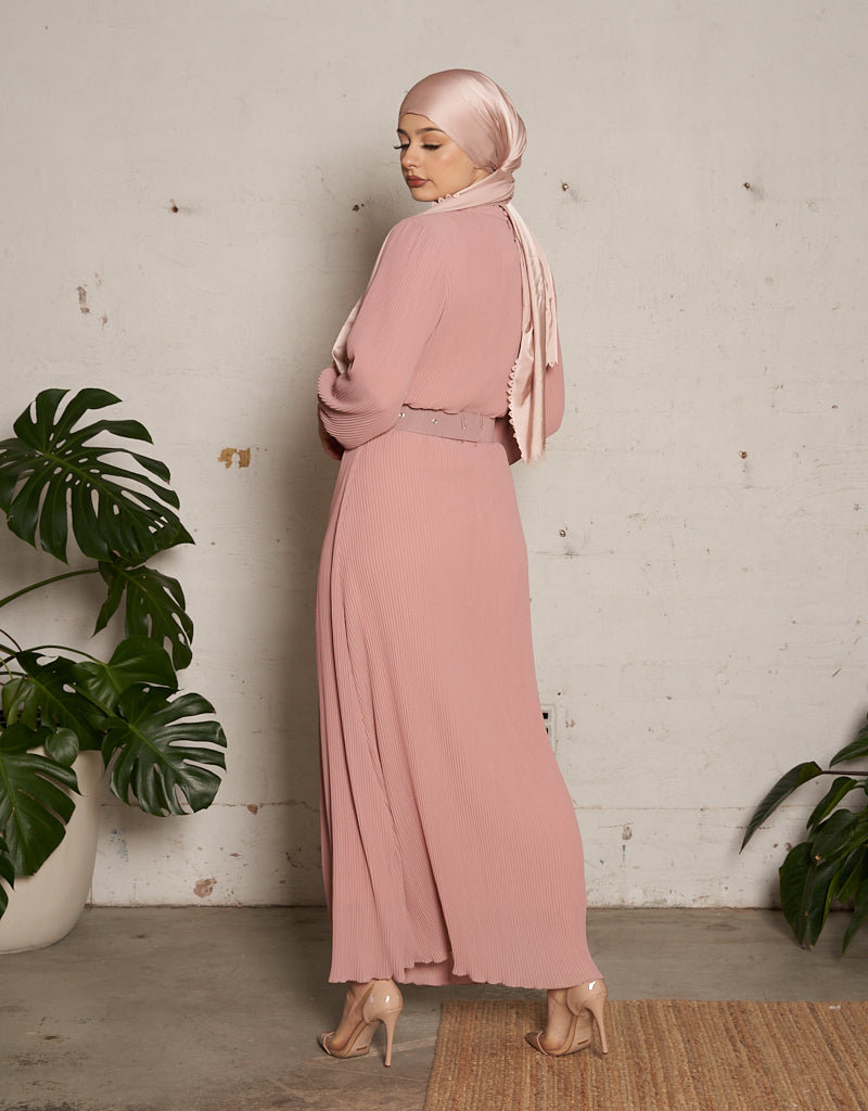M00219Nude Pink-dress-abaya