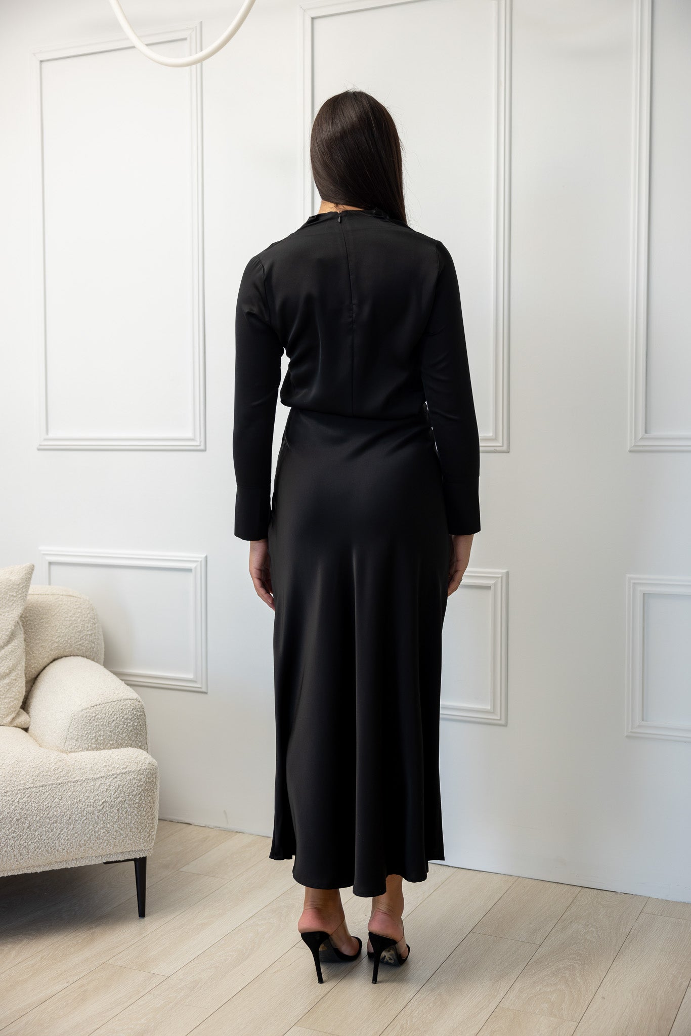 The Crescent Modish Satin Skirt - Dark Shades