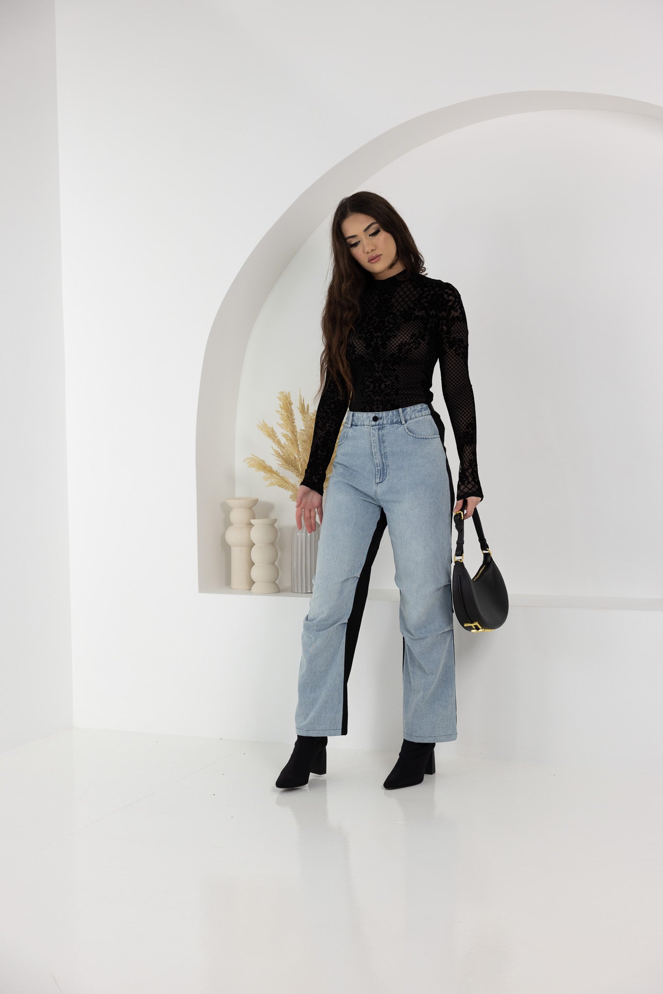 Cause Of Love Two Tone Jean Pants - Non Stretch Denim For Timeless Everyday Style