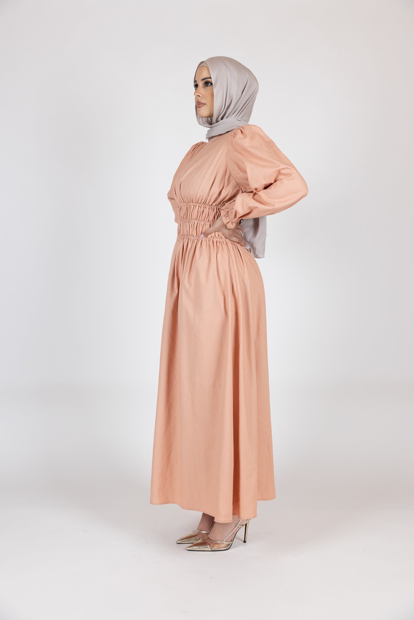 M7993Peach-dress-abaya