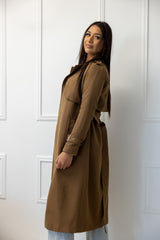 M8039Coffee-trench-jacket