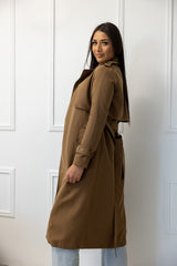 M8039Coffee-trench-jacket