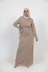 M8069Mocha-abaya-dress
