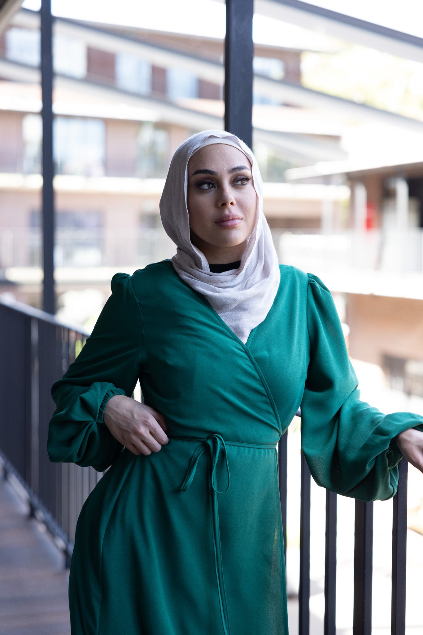 M8129Green-dress-abaya