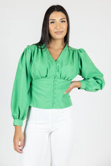 M8185Green-blouse-top